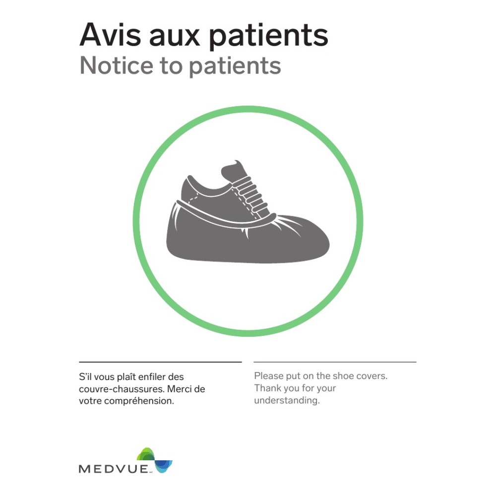 Affiche mettre couvre-chaussures Medvue