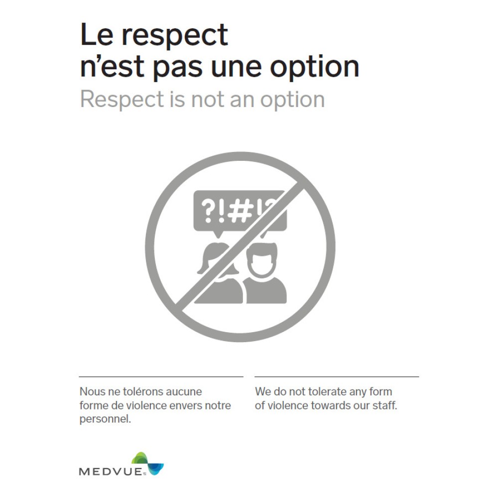 Affiche Respect employé Medvue 5.5x8.5