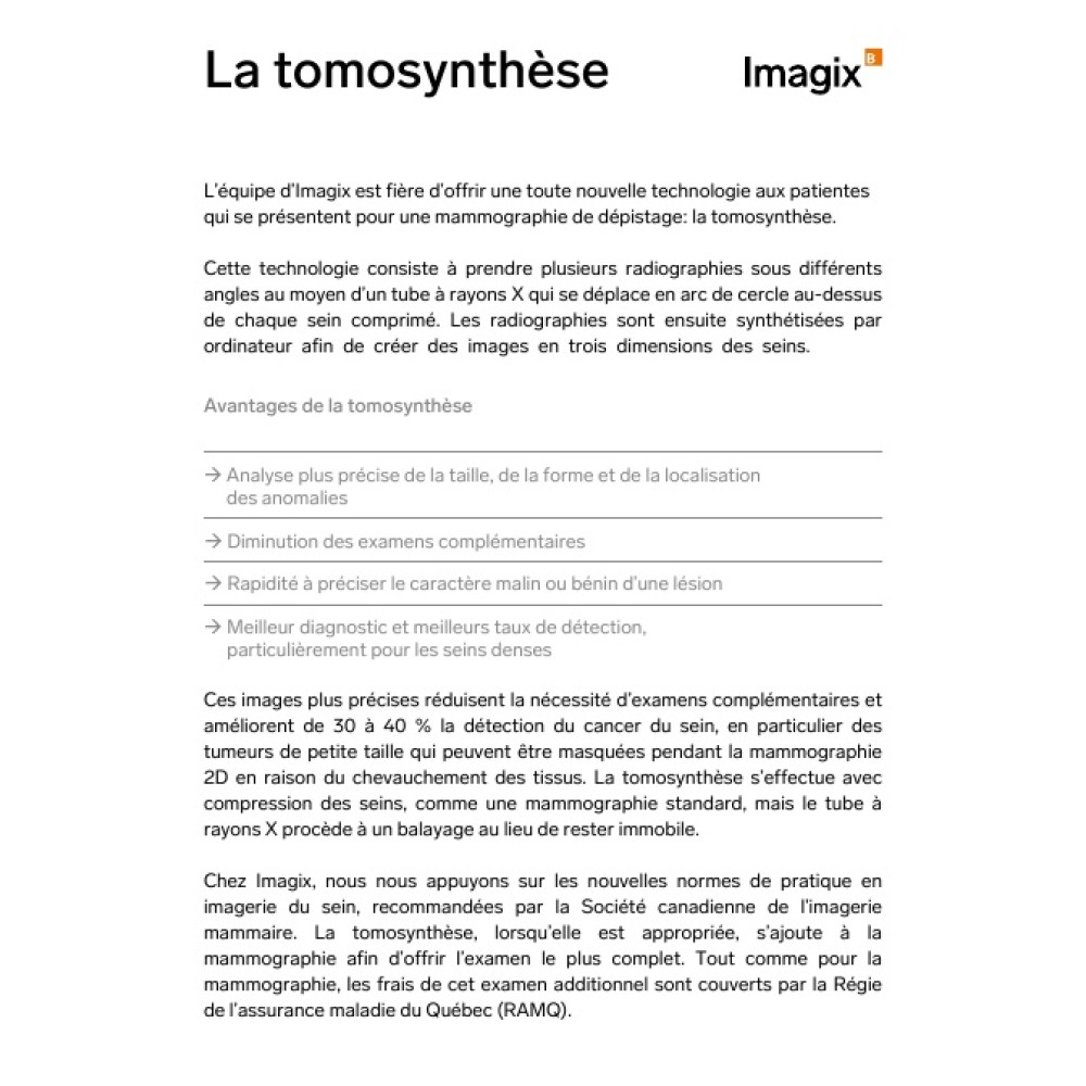 Français, Tomosynthèse