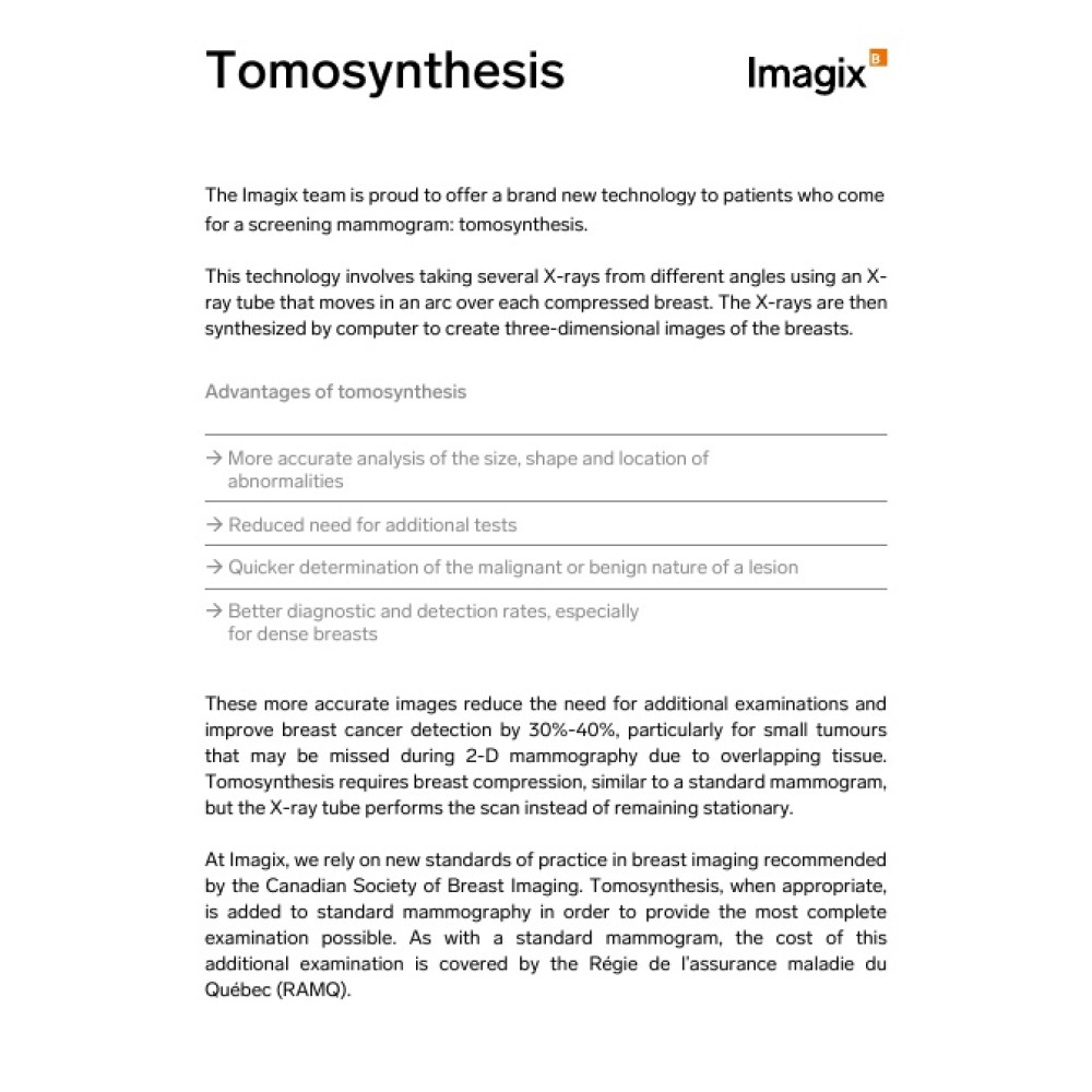 Anglais, Tomosynthesis