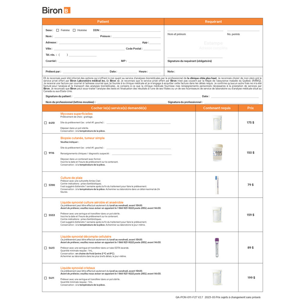 Ordonnance Podiatre  (Pad de 25 feuilles)