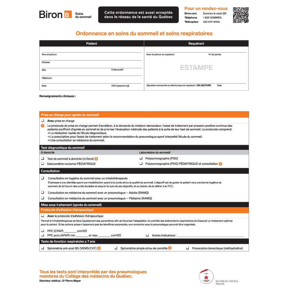 Ordonnance BSS Générale Française (Pad de 50 feuilles)