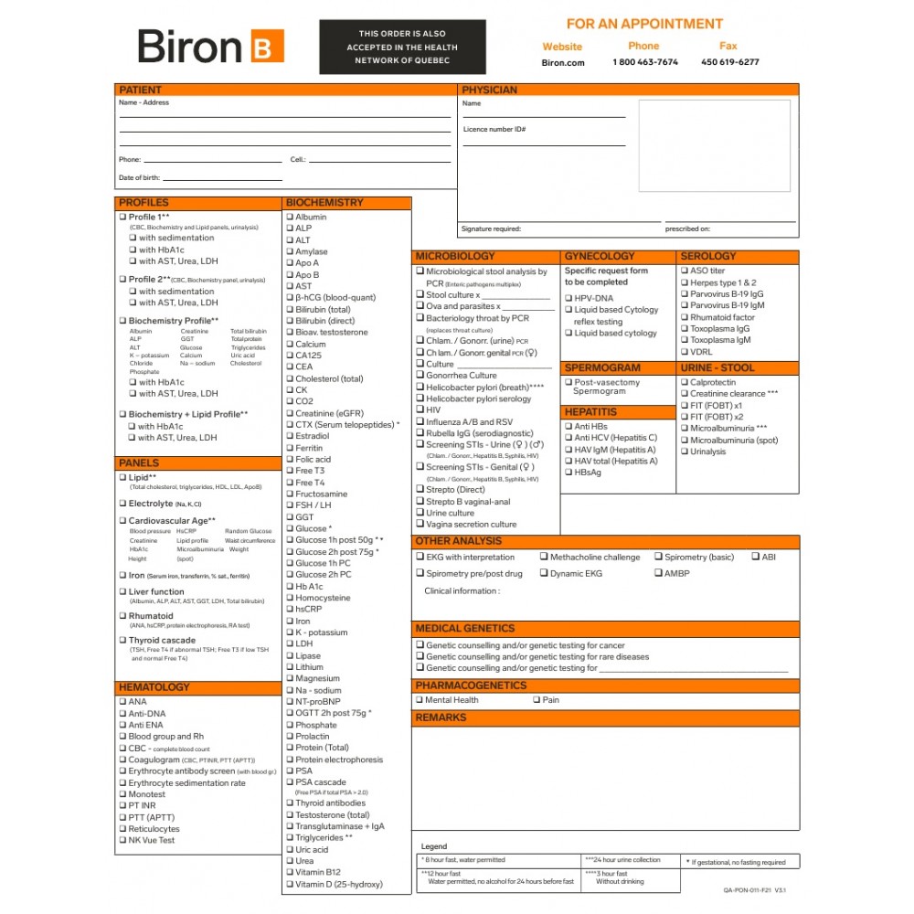 Ordonnance BLM Générale Bilingue, personnalisée côté anglais (Pad de 50 feuilles)